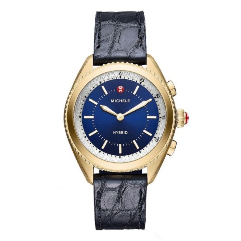 Michele Hybird smart watch navy blue
